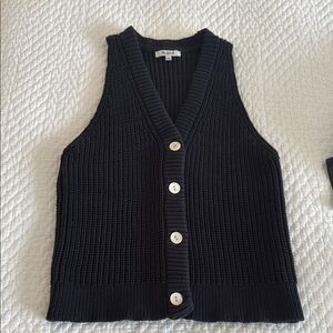 Madewell Black V-Neck Sweater Vest Large